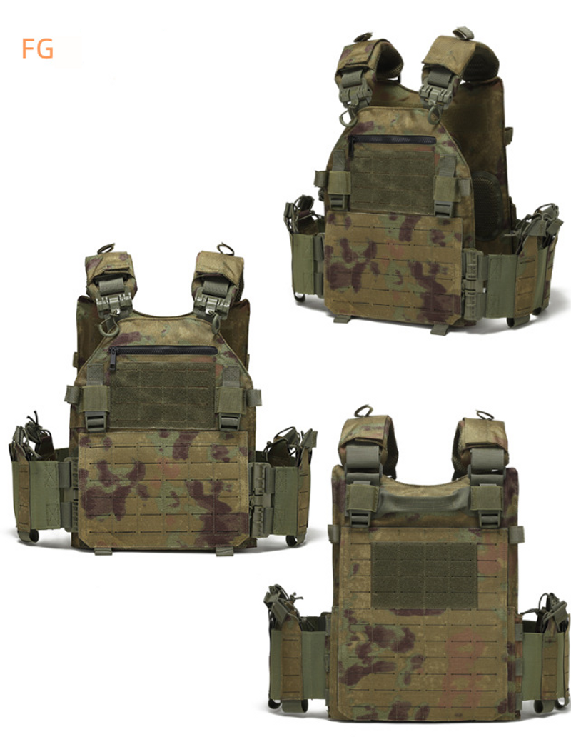 Vīriešu somas 1000D kompozītmateriāla lāzergriešanas MOLLE ātrās atbrīvošanas taktiskā veste, izturīga, militāra ventilatora, kara spēles, krūšu pakaramā_voghion.com
