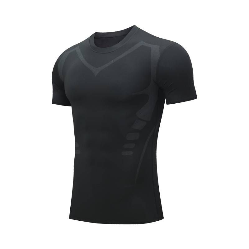 Men's High-stretch Short-sleeve Activewear - Quick-drying, Form-fitting, Printed, Ideal For Running, Basketball, Training And Gym Use (undershirt)_voghion.com