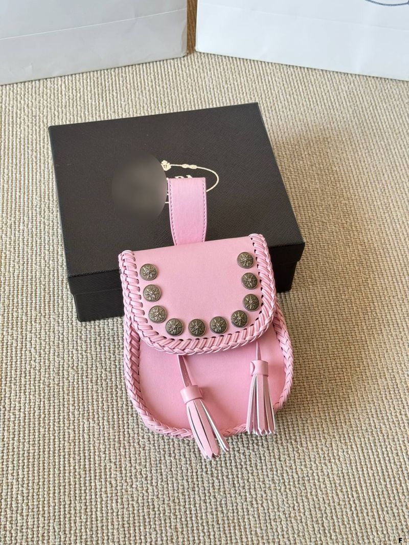 Novo design de 2025: bolsa feminina estilo retrô punk com borlas e rebites_voghion.com