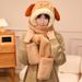 Scarf, Hat, And Gloves In One, Women's Hooded, Cute And Warm In Winter, Plush Scarf, Three In One Thick And Cold Resistant In Winter_voghion.com