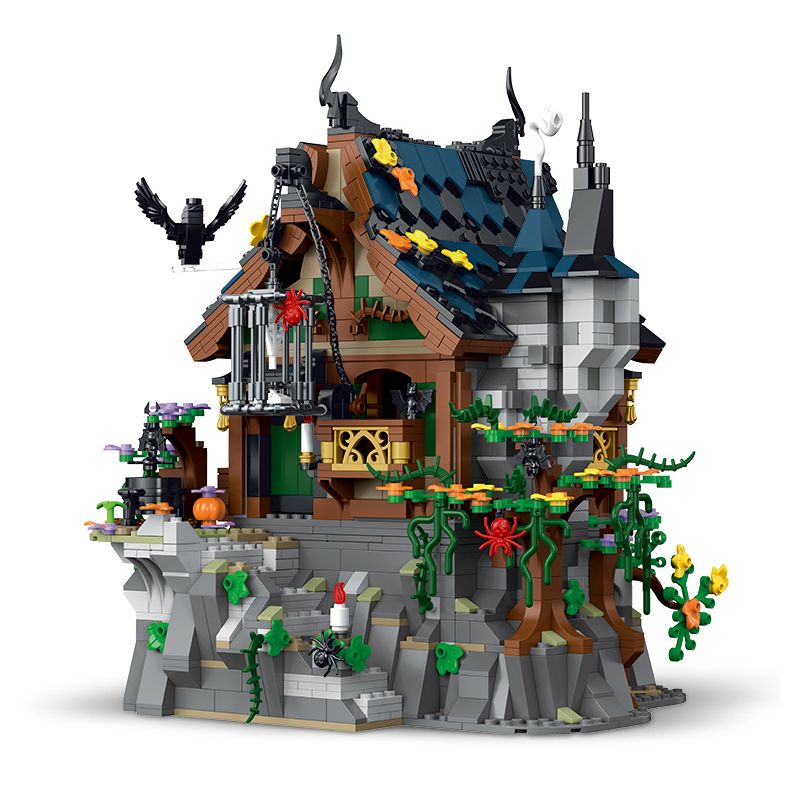 1964pcs Medieval The Witch House Model Building Block Brick Educational Assembly Toy Children Boy Gift_voghion.com