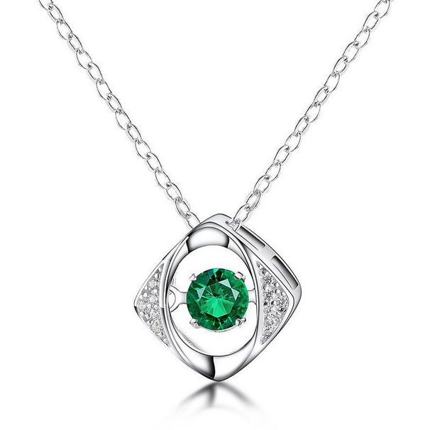 Collana con personalità intelligente Devil Eye S925 in argento smeraldo coltivato retrò nobile catena per clavicola_voghion.com