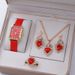 New Square Roman Watch Gem Bracelet Set Square Belt Watch Square Gem Bracelet Set Daily Birthday Anniversary Valentine's Day Gift_voghion.com