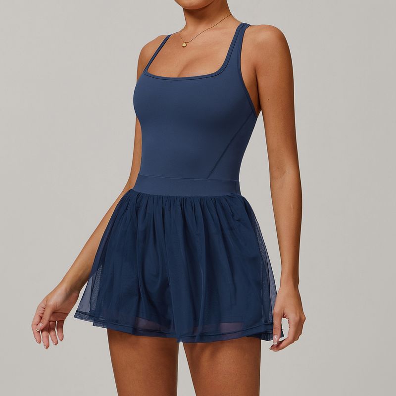 Eco-Friendly Recycled Two-Piece Dress With Mesh Lining - Breathable, Quick-Dry & Anti-Slip For Running, Tennis & Active Wear_voghion.com