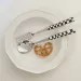 Ceramic Handle Cutlery - Checkerboard Design Tableware_voghion.com
