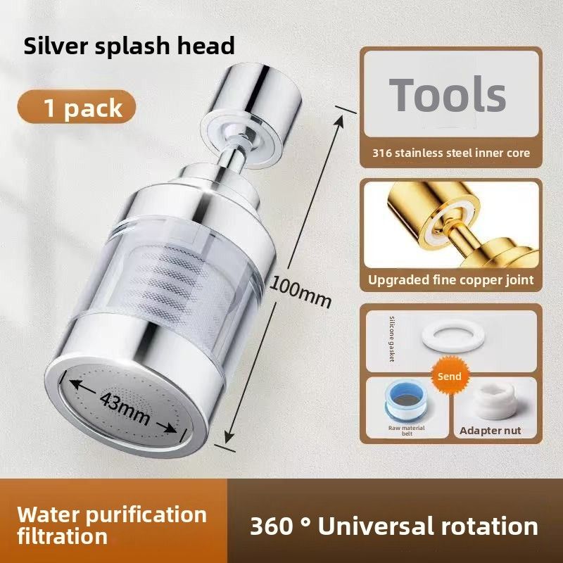 New Faucet Filter Head Nozzle Household Tap Kitchen Extension Anti-Splash Rotatable Water Purifier_voghion.com