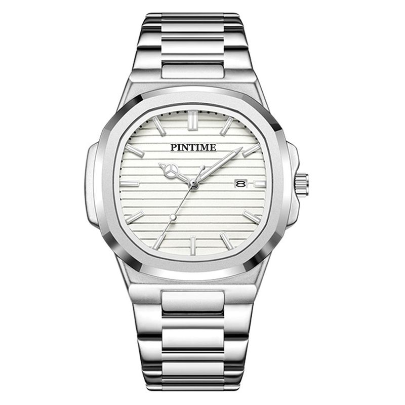 Montre à quartz étanche avec calendrier de veilleuse ultra-mince pour hommes, cheveux raides_voghion.com
