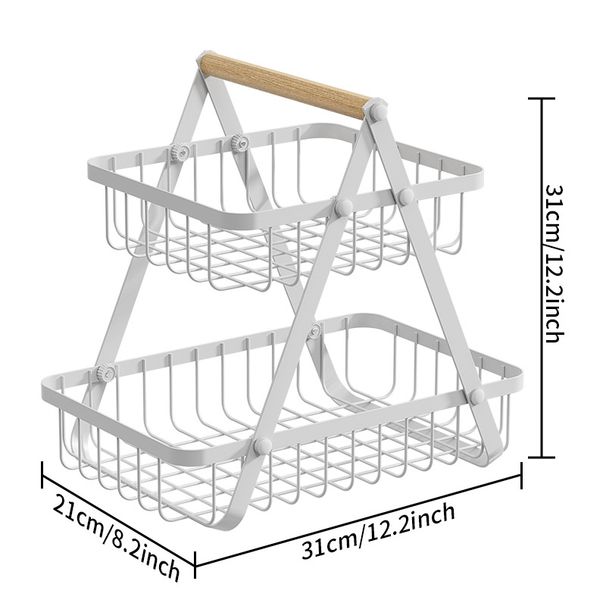 Køkken multifunktionelt frugt- og grøntsagsstativ frugttallerken snack grøntsagsstativ bærbar slikbakke frugtkurv_voghion.com