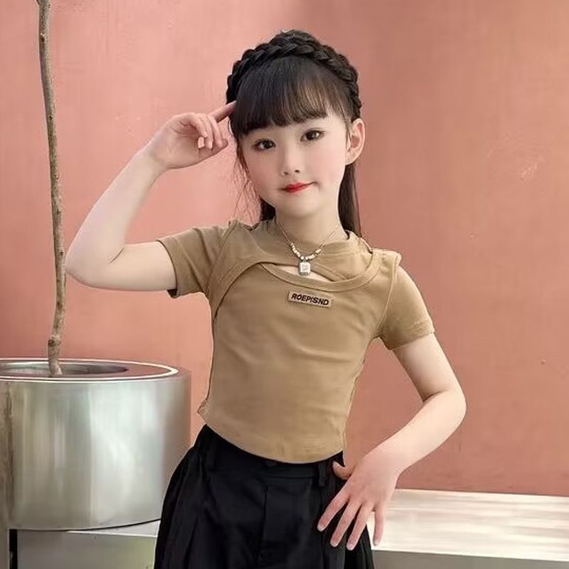 Mère et enfants filles été vêtements de sport décontractés été enfants à manches courtes mode deux pièces ensemble marée_voghion.com