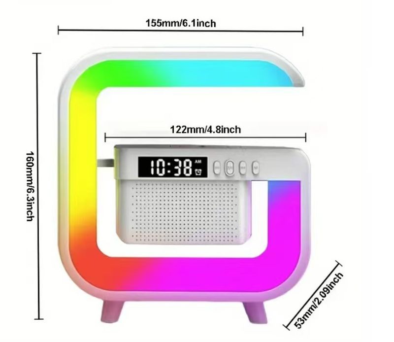 Nouveau haut-parleur Bluetooth, lumière d'ambiance, horloge vocale, son mobile sans fil_voghion.com