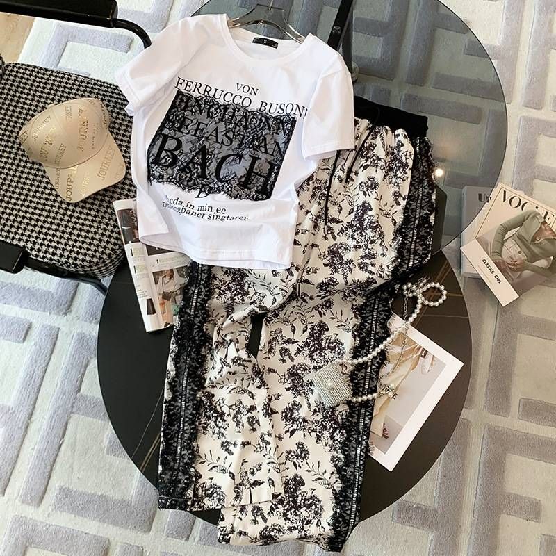 Dámský dvoudílný set retro kalhot s širokými nohavicemi - léto 2025, ležérní streetwear oblek_voghion.com