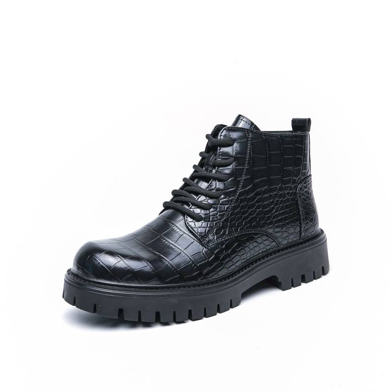 New England Chelsea Boots Men's Pointed Black Business Leather Trend Boots Fashion Retro Top Leather Boots Large Size 38-46 Men's Boots_voghion.com