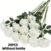 20 tiges de roses artificielles blanches soyeuses à longues tiges, pour un bouquet de décoration de mariage, des compositions de fête et des centres de table élégants._voghion.com