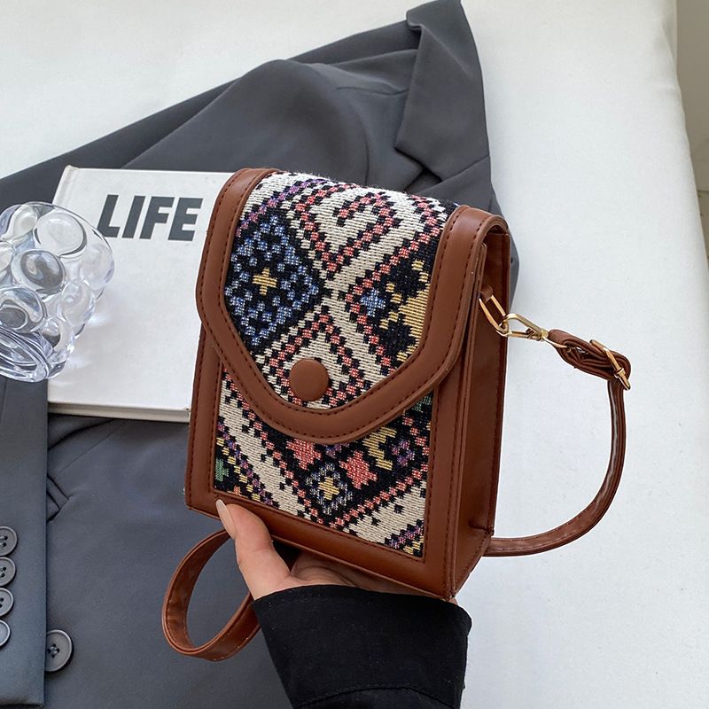 High-End Ethnic Style Crossbody Phone For Women 2023 Autumn New Single Shoulder Small Square Bag Fashion Versatile Coin_voghion.com