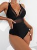 TUNIControl-Maillot De Bain Une Pièce Noir Pour Femme, Tankini Plongeant, Maillot De Bain Push Up Pour Femme_voghion.com