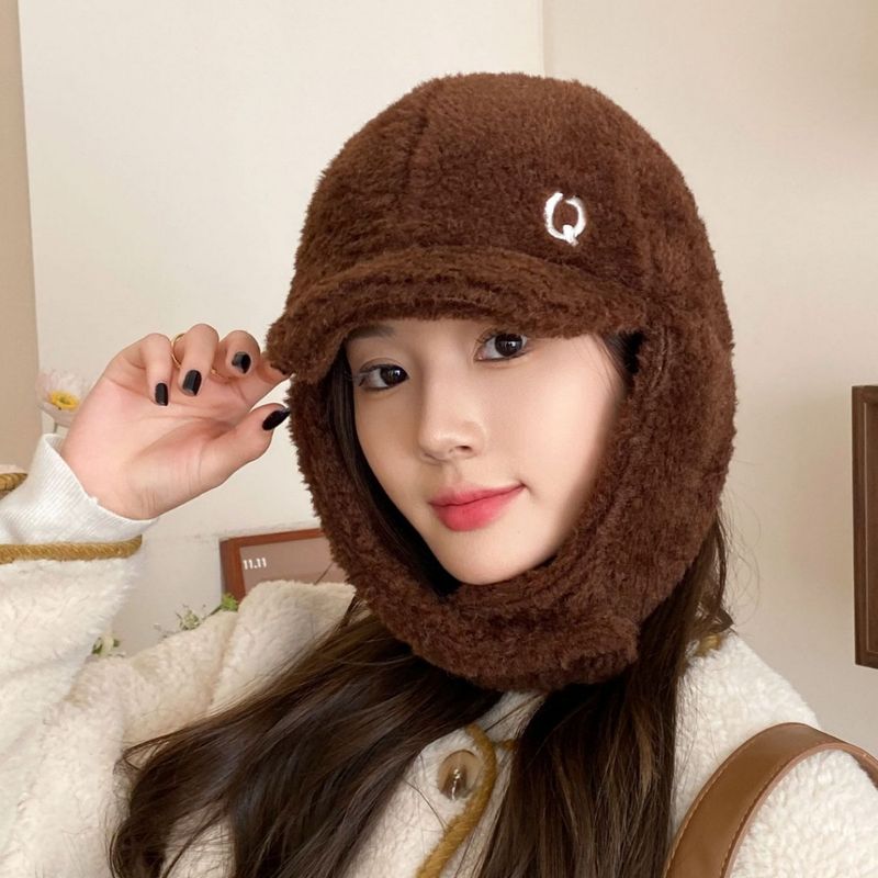 2024 Women's Korean Style Autumn Duckbill Cap Winter Ear Protection Cycling Cold-Proof Lei Feng Hat Thick Warm Thickened_voghion.com