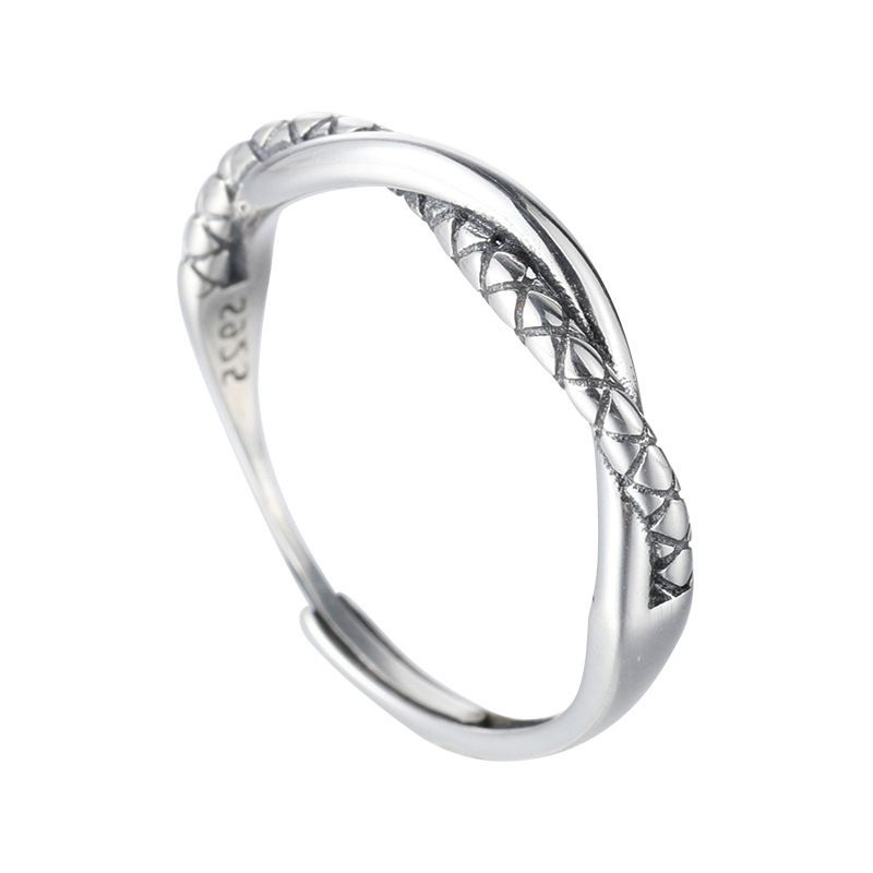 Sterling VENUS Sier Fashion Twist Cross Ring Dames Persoonlijkheid Ambacht Winding Design Sense Ring Sieraden G_voghion.com