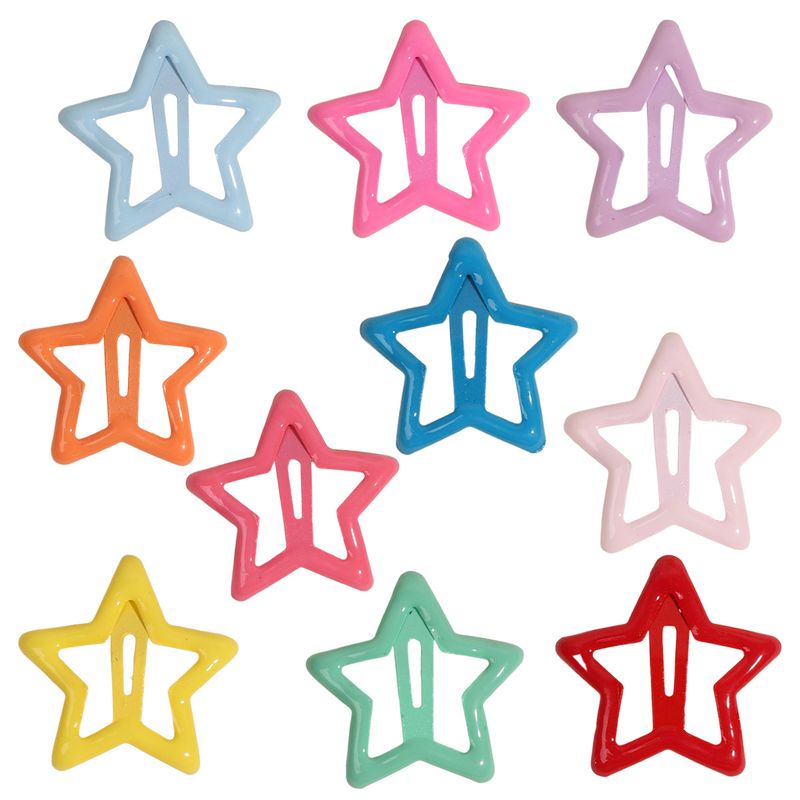 Candy-Colored Enamel Star No-Trace BB Clips For Kids - Side Bangs & Baby Hair Clips - Adorable Cloud Hairpins_voghion.com