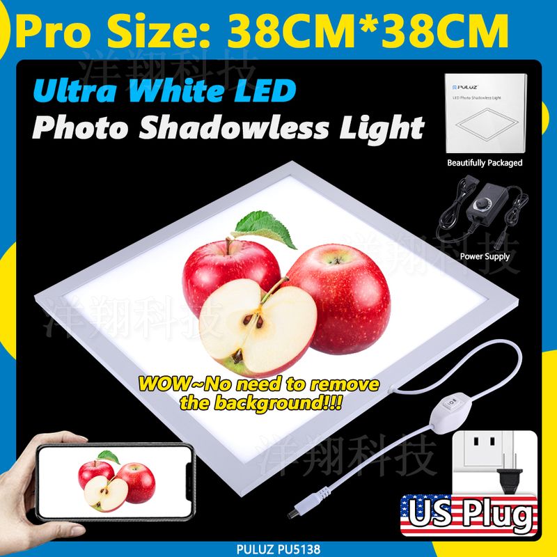 38x38x1cm Mini LED Shadowless Light 2500K-6000K Dimmable Photography Lamp Super Slim Light Panel 1200lm Lumen AU EU US UK Plug_voghion.com