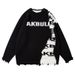 AK Men's Clothing Autumn Winter New Long Sleeve Trendy Brand High Street Irregular Patchwork Frayed Embroidered Letter_voghion.com