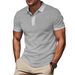 Men's Clothing Lapel Solid Color Short Sleeved Polo Shirt_voghion.com