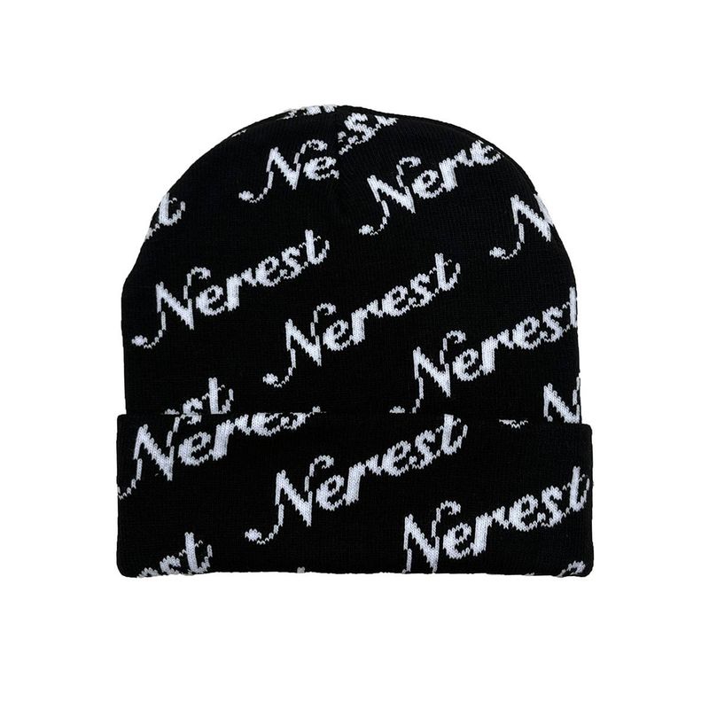 New NEREST Pattern Knitted Hat Men's and Women's Jacquard Hat European and American Pop Hat Hip Hop Hat Alphabet Hat Trendy Street_voghion.com
