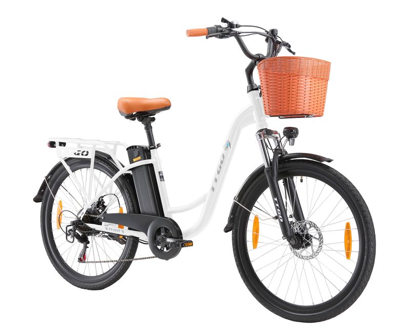 TTGOEBIKE 26 Inch E-Bike, Stadsfiets 250 W Achtermotor, 36 V 14,5 Ah Vervangende Accu, Tot 75 Km, Lage Instap E-Stadsfiets Voor Mannen En Vrouwen Volwassenen_voghion.com