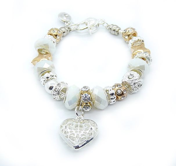 2025 New Bracelet 925 Sterling Silver Women Fashion Costume Fine Heart/Lovely Beads Charm Bracelets Jewelry For Women_voghion.com