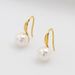 Sterling Silver Plated K Gold Simple Pearl Ear Buckle Earrings Female Niche Design Sense Earrings High Quality Elegant_voghion.com