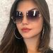 Large rimless women gradient lenses, fashionable sungla with hollowed temples for holidays, beach party, fashion_voghion.com
