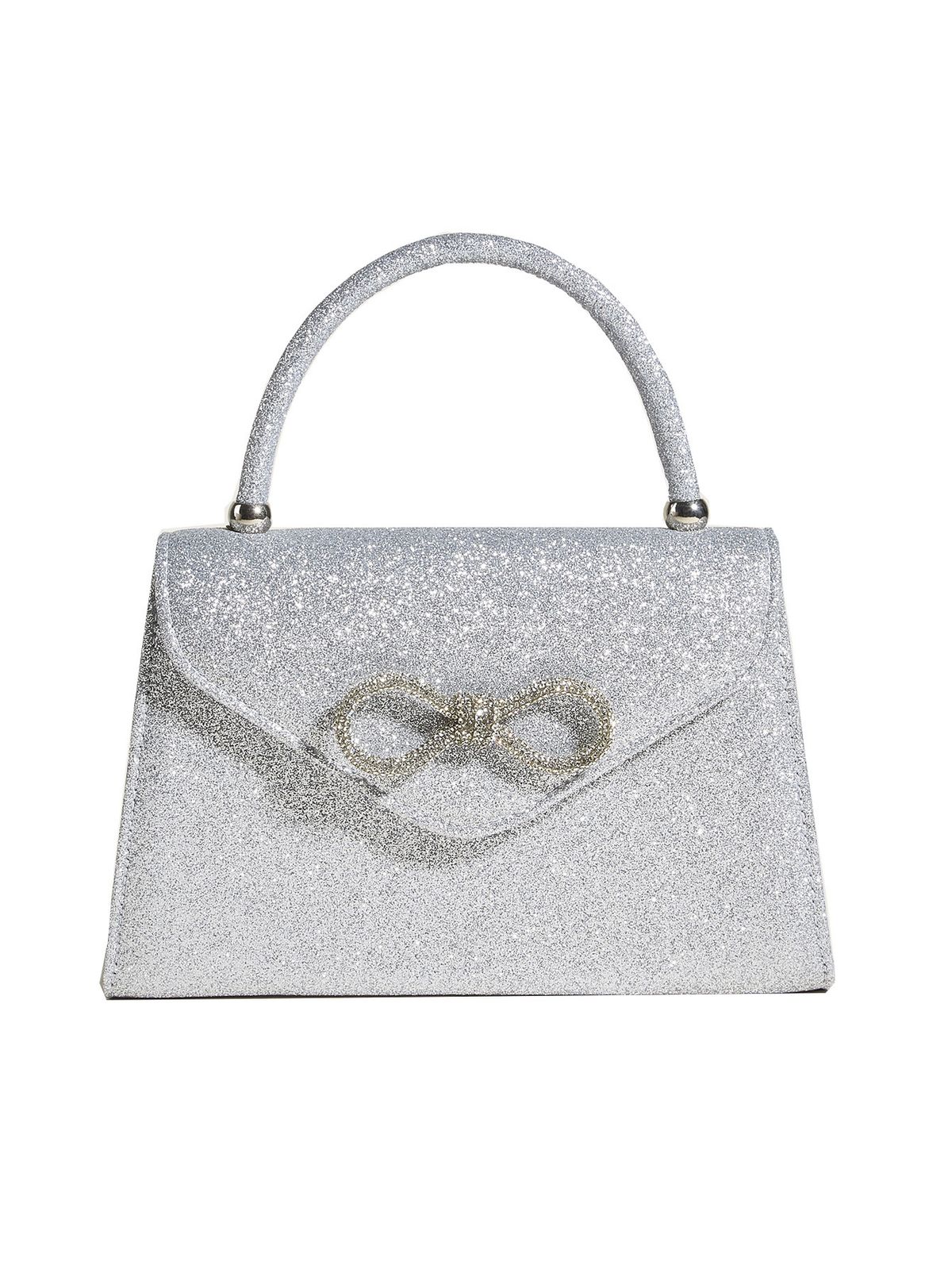 Damentaschen Abendtasche Damenkette Messenger Bag Silber Schultertasche Advanced Bow Handtasche_voghion.com