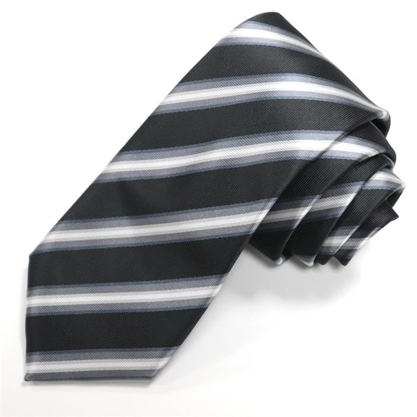 Cravate homme en soie jacquard polyester rétro antique à rayures noires pour hommes cravate formelle nouée à la main 8 cm vente en gros tb_voghion.com