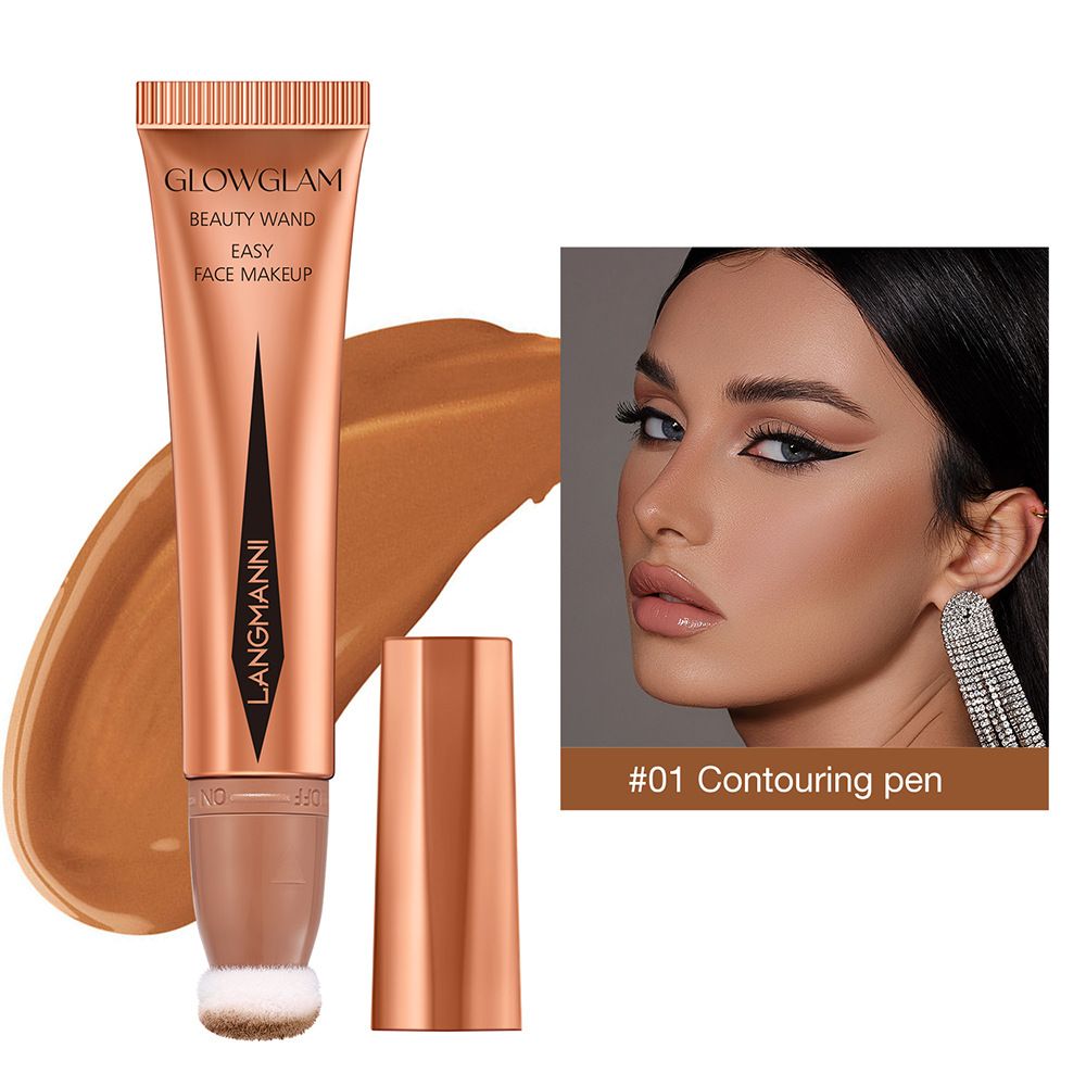Langmanni New Air Cushion Shaping Powder Blusher Highlight Combination Multi Color valgfri makeup_voghion.com