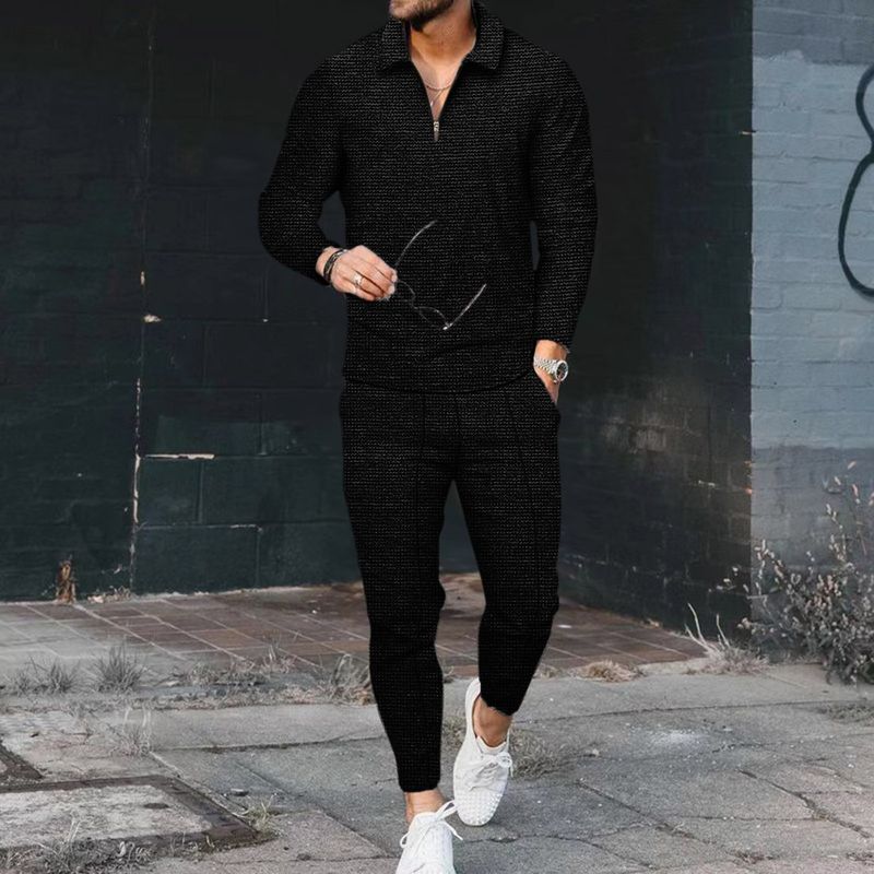 Pantaloni da uomo a maniche lunghe, tuta sportiva in due pezzi da uomo_voghion.com