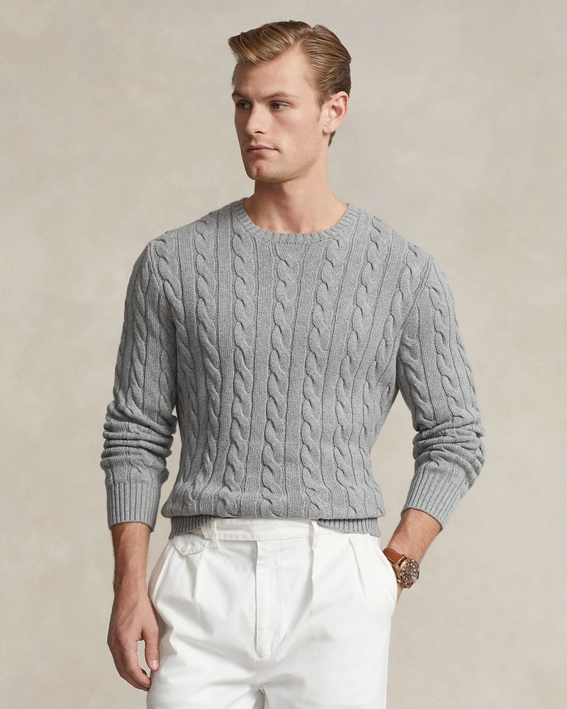 ​​Men's Classic Cable Knit Sweater - Breathable Cotton Crewneck Pullover For Autumn & Winter (Multiple Colors & Sizes)​​_voghion.com