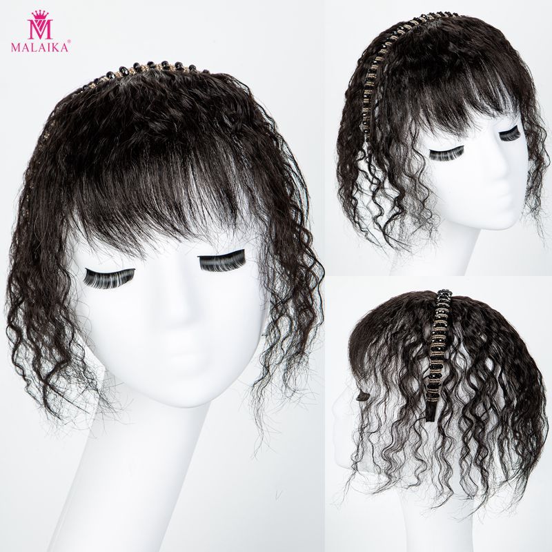 Donne Twist Treccia Fascia per capelli lisci Posticci Clip di capelli umani in Topper Estensioni dei capelli con frangia Nero naturale riccio Nero naturale e marrone_voghion.com