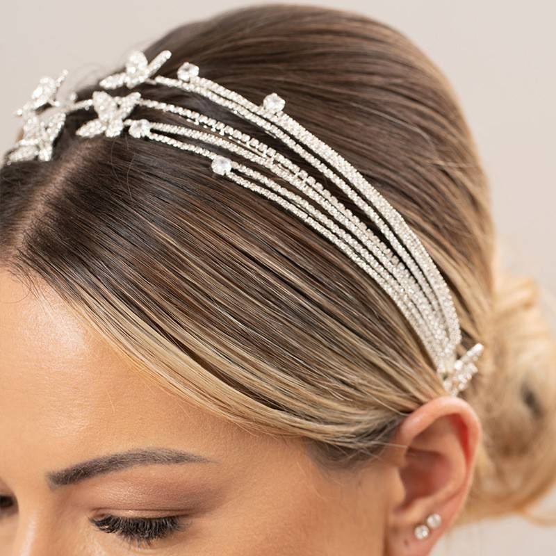 fashion rhinestone flower headband hair accessories high end light luxury style multi layer personality headdress female Hair band_voghion.com