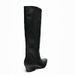 2024 Herbst Winter Neue Schwarze Weite Hosen Lange Röhre Damen High Heel Spitz Westernstiefel_voghion.com