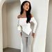 Dameskleding Off Shoulder Tops met lange mouwen 2024 Lente Hot Selling Dames T-shirts Bottoming Tops_voghion.com