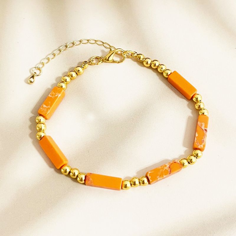 Franse kleur handgemaakte kralen retro natuursteen buis kralen armband mode armband sieraden_voghion.com