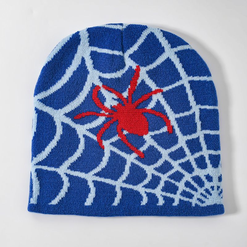 Cross Border Hot Selling Foreign Trade Pullover Hat European And American Spider Web Jacquard Knitted Hat Men And Women Warm Hat Cartoon Cold Hat Winter_voghion.com