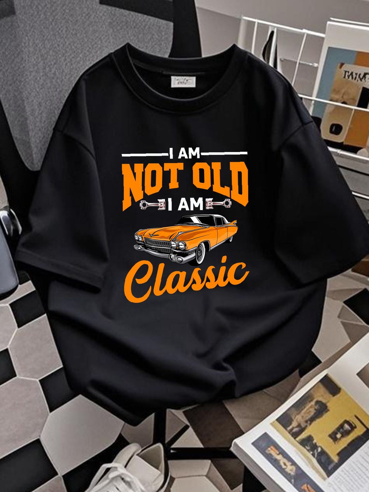 Maglietta da uomo divertente "Non sono vecchio, sono classico vintage per la festa del papà, nonno Grendad", elasticizzata, morbida e traspirante, grafica estiva unisex._voghion.com