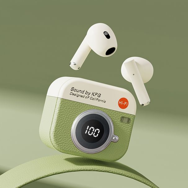 1 confezione di auricolari wireless con telecamera a forma di cartone animato, mini auricolari semi-in-ear, chiamate stereo ad alta definizione 9D HIFI, cuffie multi-stereo_voghion.com