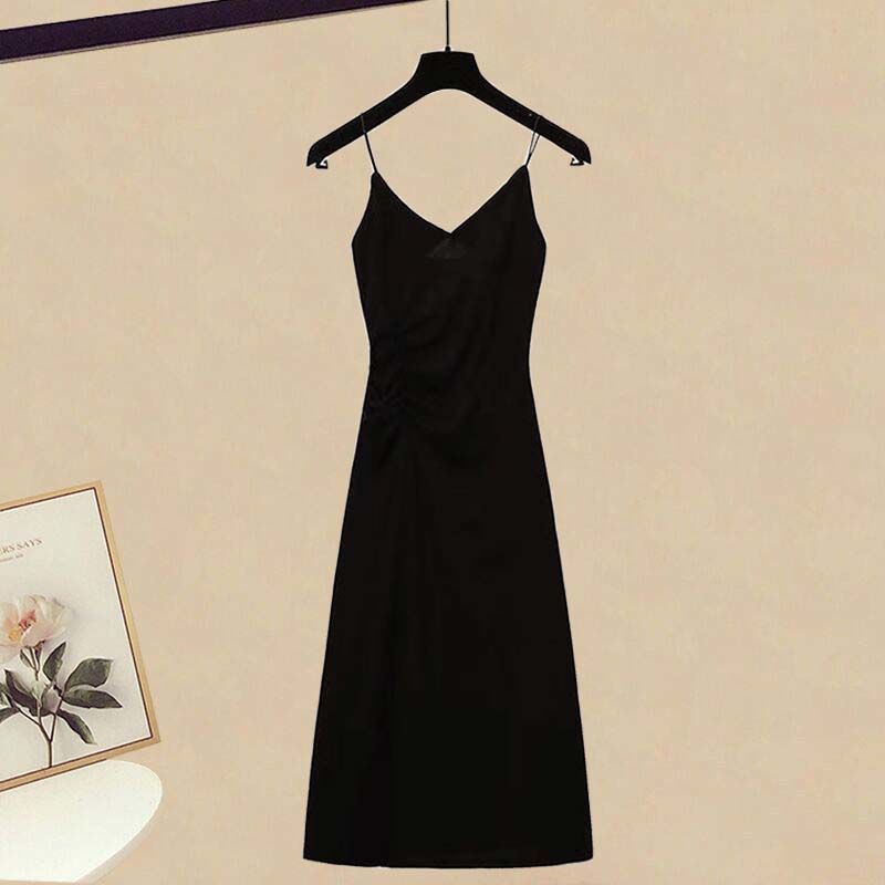 Plus Size Knit Sweater & Slip Dress Two-Piece Set - Oversized Loungewear, Stretchy Spandex, Modest Midi Dress (M-4XL, Multiple Color Combos)_voghion.com