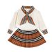 Autumn new style girls sweater skirt suit Korean style fashionable baby girl children's clothing college style sweater striped two-piece set_voghion.com