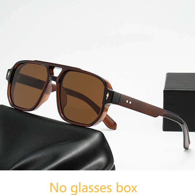 Unisex Square fashion twin-beam sunglasses Sunglasses for men cross-border retro casual driving business trend sunglasses_voghion.com