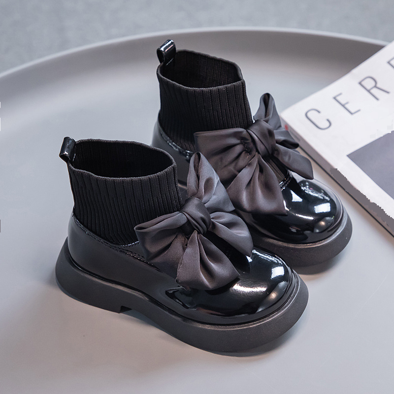 Kannerschuhe Socken Stiwwelen Hierscht a Wanter nei Schleife hell Lieder mëttel Schlauch kuerz Stiwwelen Meedercher Stiwwelen mëttel a grouss Kanner Prinzessin Kotteng Stiwwelen_voghion.com
