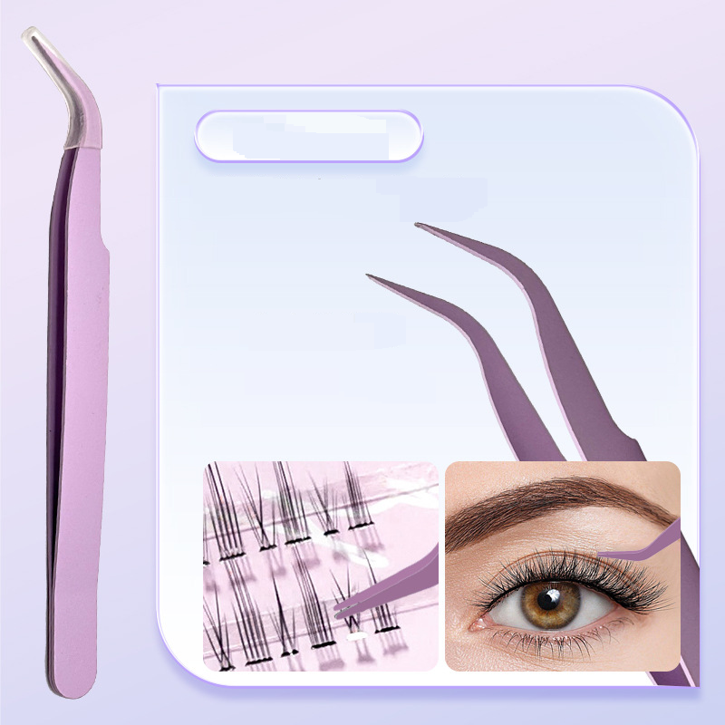 Beauty & Health High Density False Eyelash Tweezers Grafting Beginner Eagle Beak Eyelash Tweezers Round Headed Gold Feather Clip Entry Level Tools_voghion.com