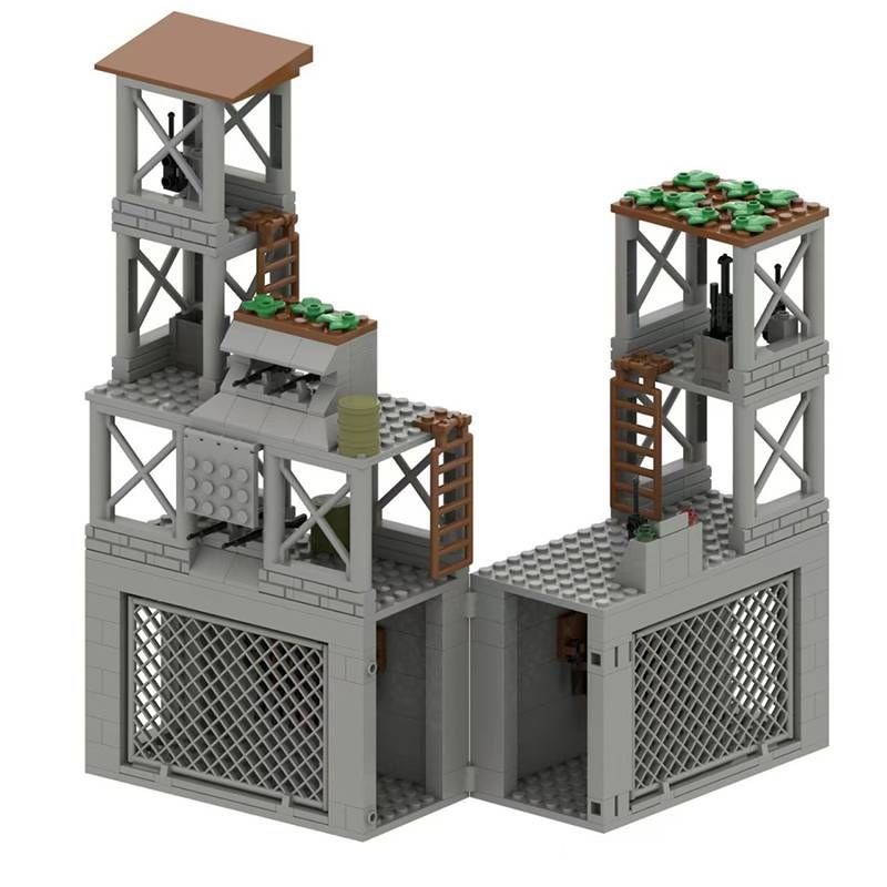 WW2 Military Model Mini Military Base Watchtower DIY Scene Building Blocks Bricks Toys Gifts_voghion.com