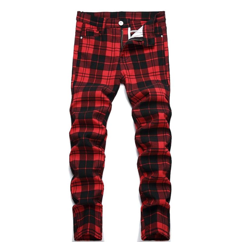Young Boys Clothing Autumn Casual Personality Versatile Plaid Pants_voghion.com